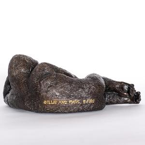 Gorilla Will Pear for Love (Bronze Sculpture, Miniature)