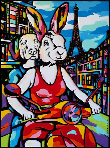 He knew a holiday in Paris would be heaven (Original Painting)