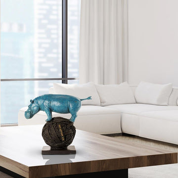 He loved balancing on the circus ball (Bronze Sculpture)