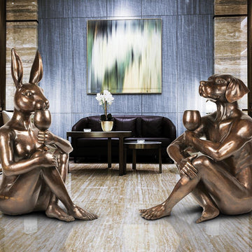 He Loved His Full Bodied Red (Bronze Sculpture)