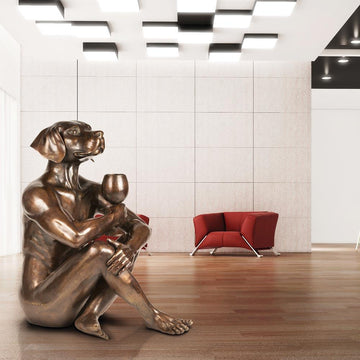 He Loved His Full Bodied Red (Bronze Sculpture)