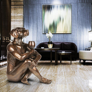 He Loved His Full Bodied Red (Bronze Sculpture)