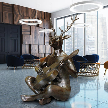 He Played His Own Songs Plus a Few Beatles Hits (Bronze Sculpture)