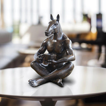 He Read on the Internet That Six Cups a Day Is Okay. Just Not Seven (Bronze Sculpture)