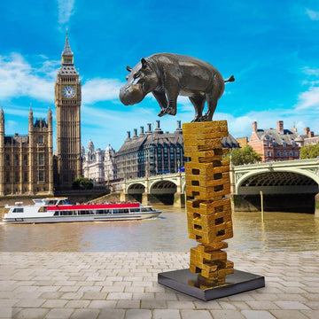 If Hippos Get Knocked Down They Will Get Back Up (Bronze Sculpture)