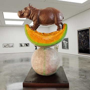 Hippos Love Cantaloupe Big Time  (Bronze Sculpture)