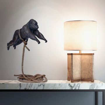 Flying Gorilla on Short Rope (Bronze Sculpture)