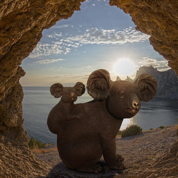 Mama and Baby Koala (Bronze Sculpture)