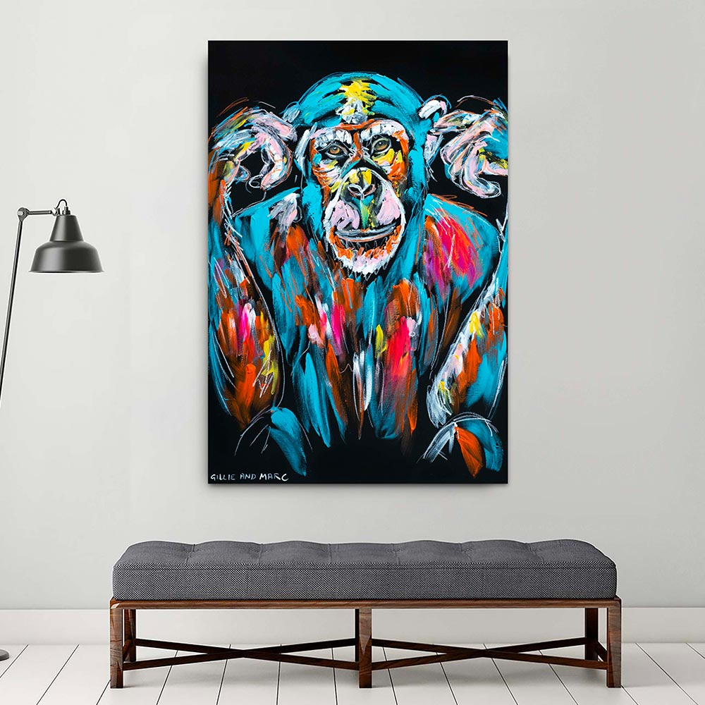 Ola the Chimp was not Listening (Original Painting) – Gillie and Marc®