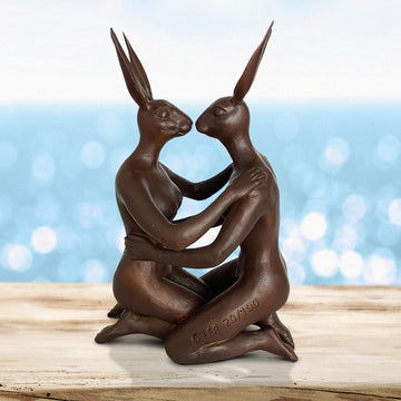 She Was in Love with Her Better Self Every Day (Bronze Sculpture, Miniature Collection)