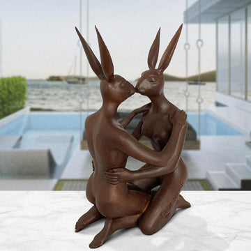 She Was in Love with Her Better Self Every Day (Bronze Sculpture, Miniature Collection)