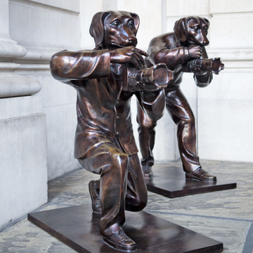 Paparazzi Pack (Bronze Sculpture)