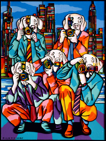 The paparazzi dogs saw something they could never believe they saw (Original Painting)