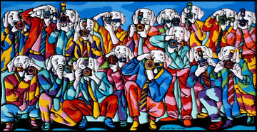 The Really Big Pack of Paparazzi Dogs (Painting)