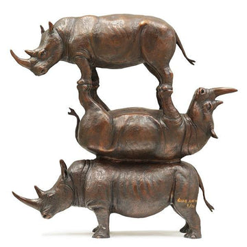 The wonderful three stood proud and tall (Bronze Sculpture)