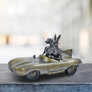 They Loved the Saturday Drive with Endless Blue Skies (Bronze Sculpture)