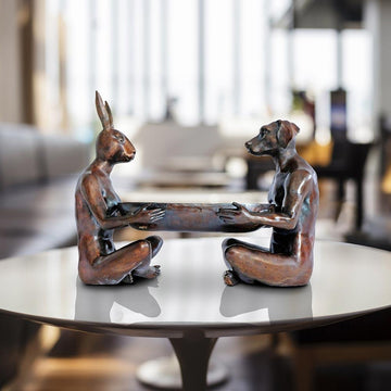 They thought nothing would come between them except for the bowl (Bronze Sculpture)