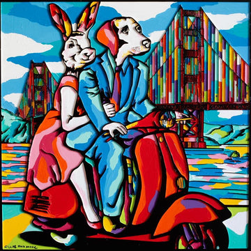 They were always at home at the Golden Gate (Original Painting)