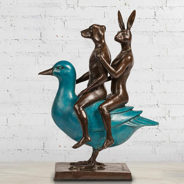 They Were Birds of a Feather so They Stuck Together (Bronze Sculpture)