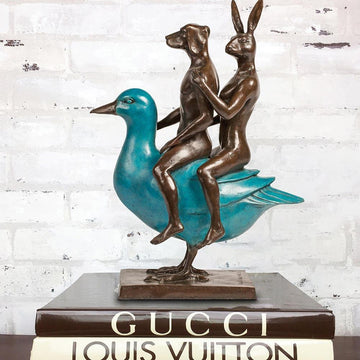 They Were Birds of a Feather so They Stuck Together (Bronze Sculpture)