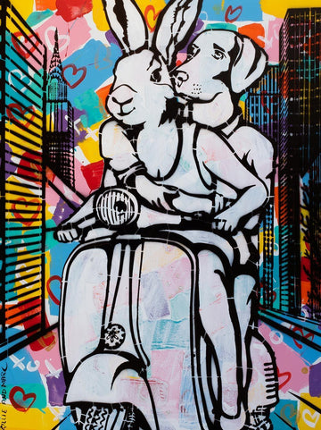 They were living it big in the big city (Original Painting)