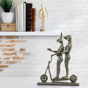 They Zig-Zagged in Harmony (Bronze Sculpture, Miniature Collection)