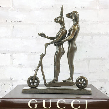 They Zig-Zagged in Harmony (Bronze Sculpture, Miniature Collection)