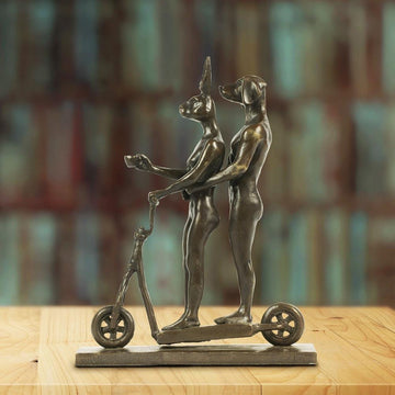 They Zig-Zagged in Harmony (Bronze Sculpture, Miniature Collection)