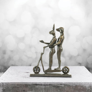 They Zig-Zagged in Harmony (Bronze Sculpture, Miniature Collection)