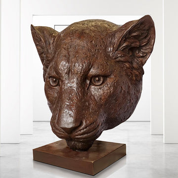 Anya the Amur Leopard was Thinking Big (Bronze Sculpture)