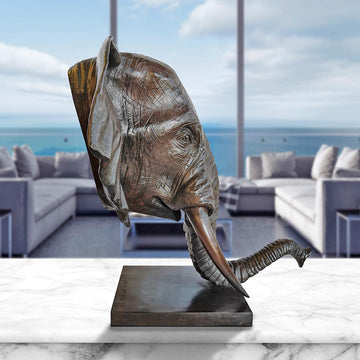 Adwim the African Forest Elephant was a Face of the Wild (Bronze Sculpture)