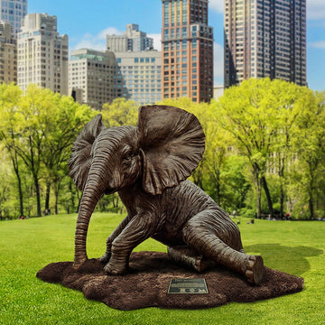 Tiny Baby Wonder African Elephant (Bronze Sculpture)