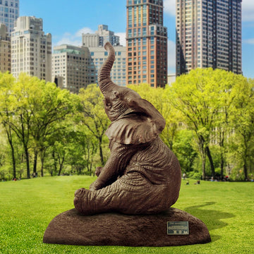 Tiny Baby Wonder African Forest Elephant (Bronze Sculpture)