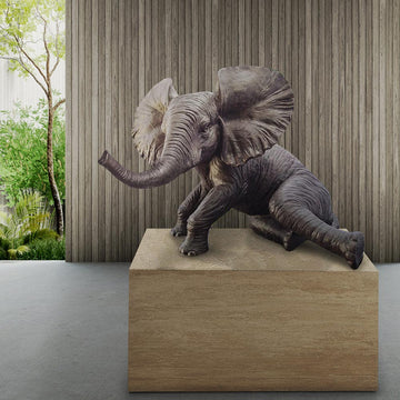 Relaxing Babar the Elephant (Bronze Sculpture, Mid-Size)