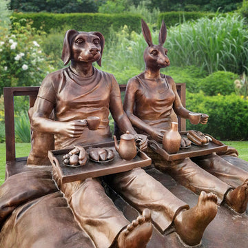 They Had a Lifetime Love Affair with Breakfast in Bed (Bronze Sculpture)