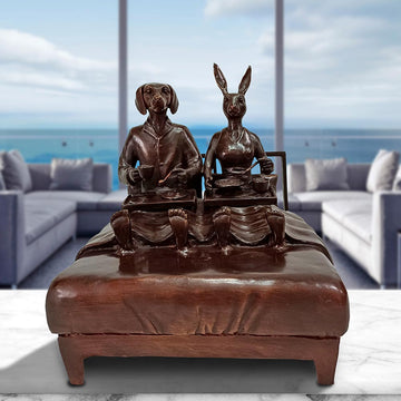 They Loved Breakfast in Bed as Much as They Loved Each Other (Bronze Sculpture)