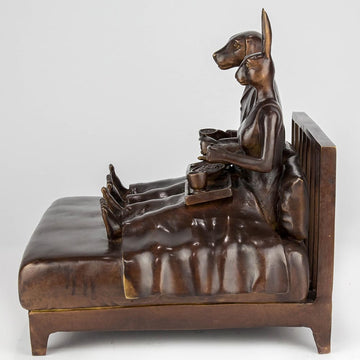 They Loved Breakfast in Bed as Much as They Loved Each Other (Bronze Sculpture)