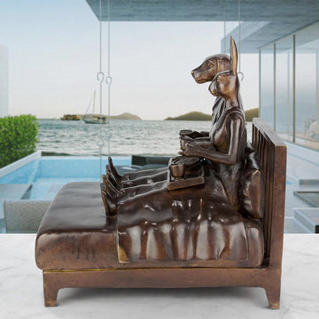 They Loved Breakfast in Bed as Much as They Loved Each Other (Bronze Sculpture)