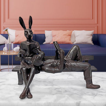 They Only Read Love Stories (Bronze Sculpture, Miniature Collection)