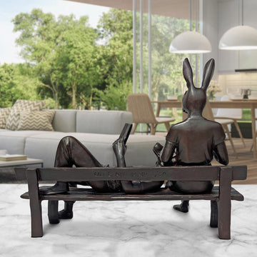 They Only Read Love Stories (Bronze Sculpture, Miniature Collection)