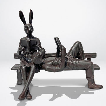 They Only Read Love Stories (Bronze Sculpture, Miniature Collection)