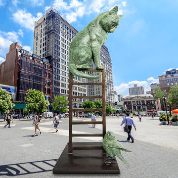Cat Was on a Big High (Bronze Sculpture)
