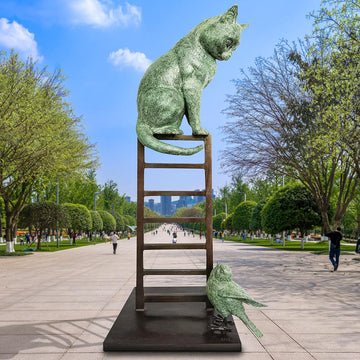Cat Was on a Big High (Bronze Sculpture)
