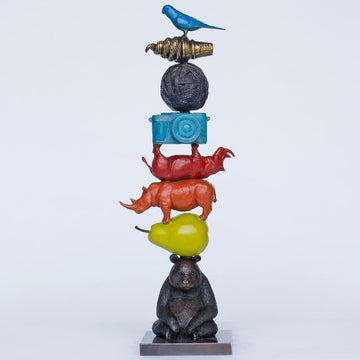 The Stack that Would Never Fall (Bronze Sculpture)