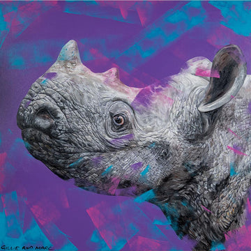 Wild about black rhinos (Original Painting)