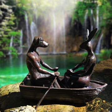 They Rowed, Rowed, Rowed Their Boat (Bronze Sculpture, Miniature Collection)