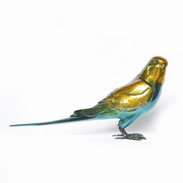 Budgie Lovers (Brass Chromium Sculpture)
