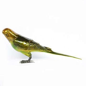 Budgie Lovers (Brass Chromium Sculpture)