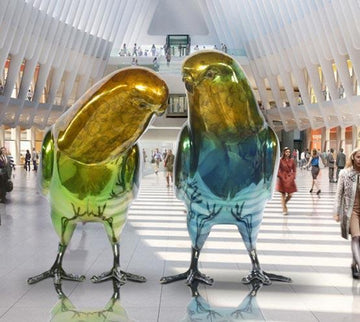 Budgie Lovers (Bronze Sculpture)
