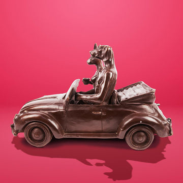 They Had the VW Car Bug (Bronze Sculpture)